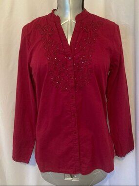 St John’s Bay Mandarin Style Blouse L